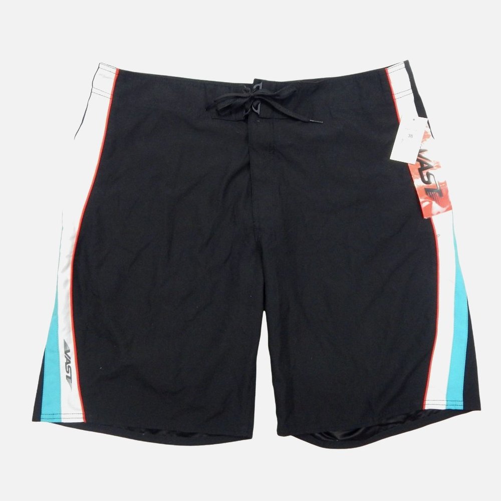 VAST Mens Black and Blue Board Shorts Swim Trunks Size 38 NWT
